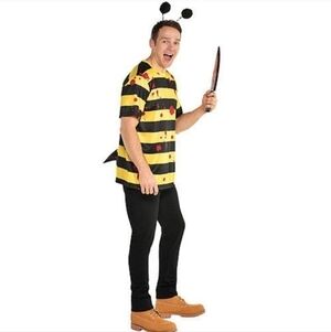 NWT Men's Killer Bee Kit Halloween Costume Cosplay Funny Pun Humorous Bloody New